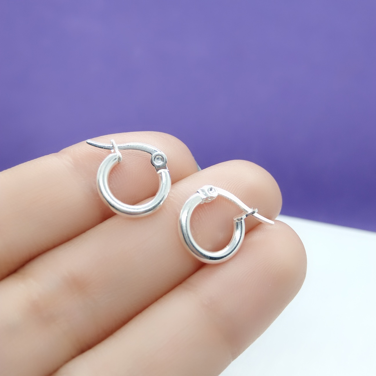 Acero blanco Argollitas(12mm) – Mayorista Joyas