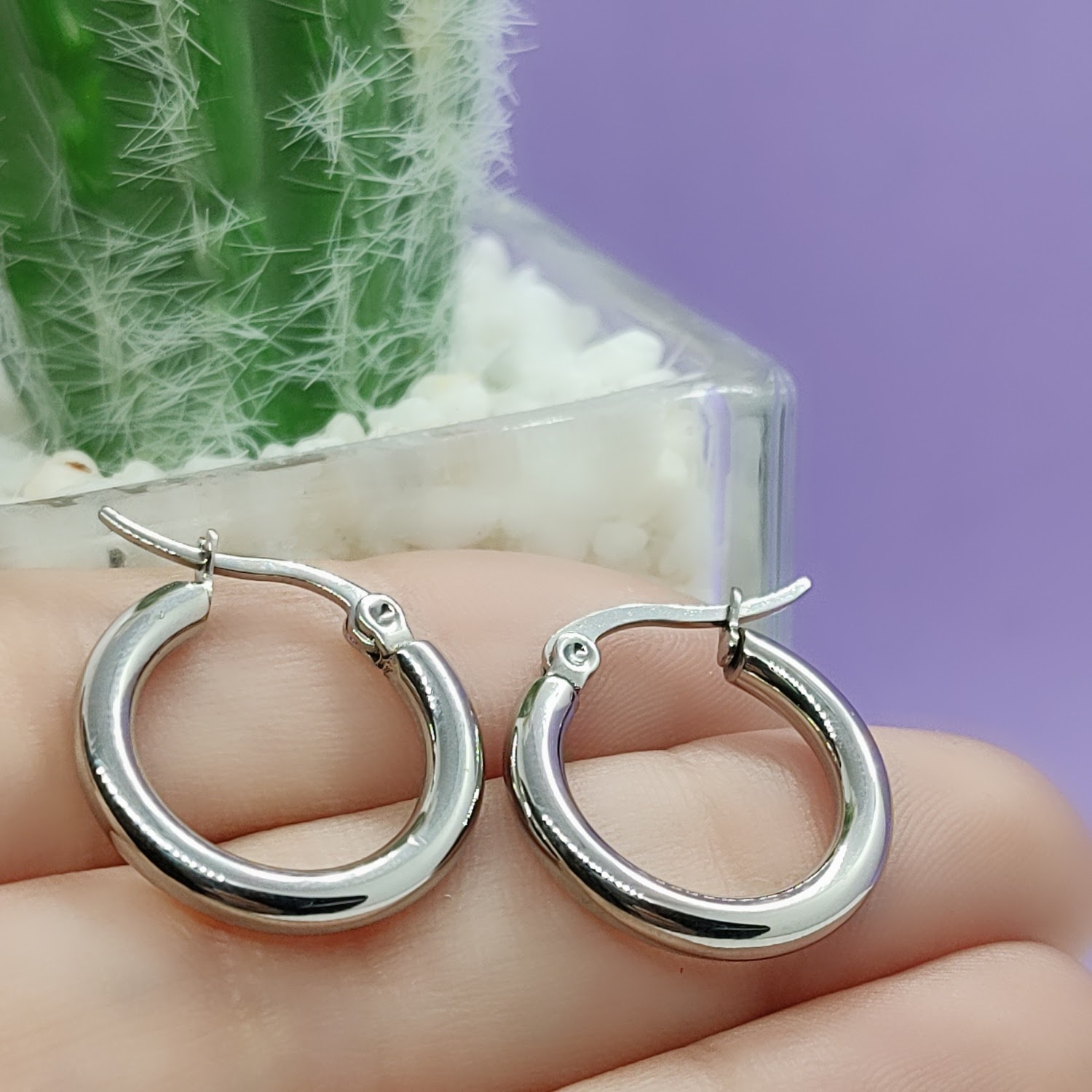 Acero quirúrgico Argollitas anchas(18mm) – Mayorista Joyas