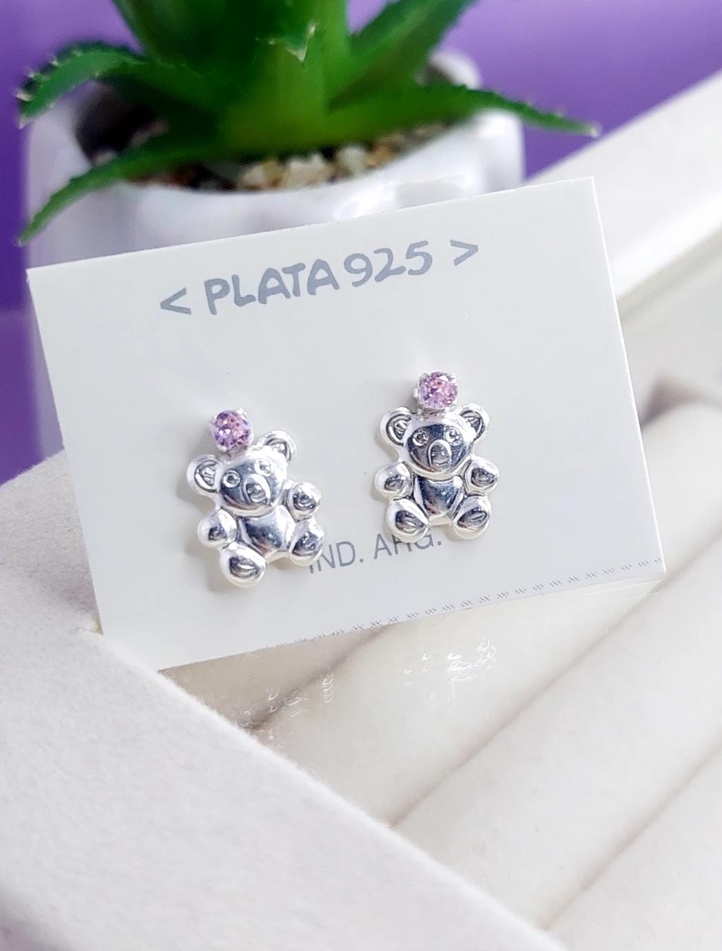 Plata Aro osito pasante