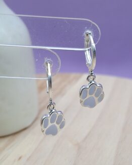 Plata 925 laminada Aros Huellitas lilas