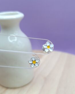 Plata 925 laminada Aros pasantes margarita